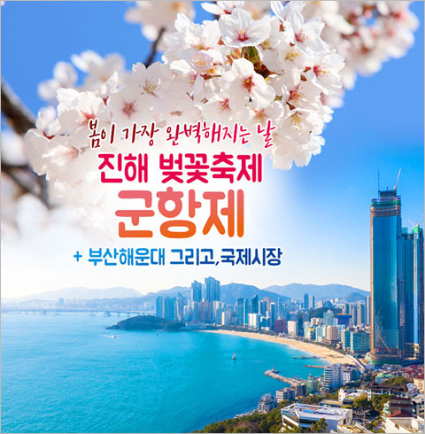 [서울/경기출발] 진해 벚꽃축제 군항제+부산 해운대+국제시장(1박2일)